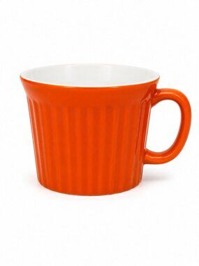CorningWare Colours Stoneware Soup/Coffee Mug Ribbed 20oz Orange Vintage